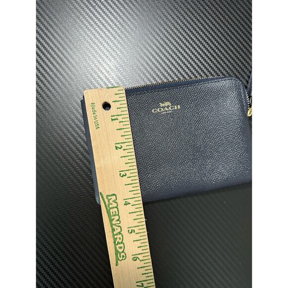 Coach Mini Card Holder Wristlet New w Inserts Navy Blue Leather - Picture 9 of 9